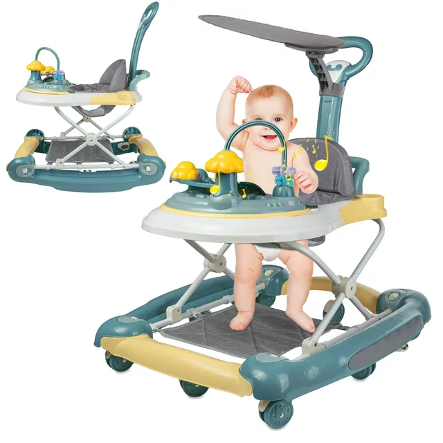 Activity Baby Walkers with Removable Toy Tray for Boys&Girls, Music - Unisex，Blue