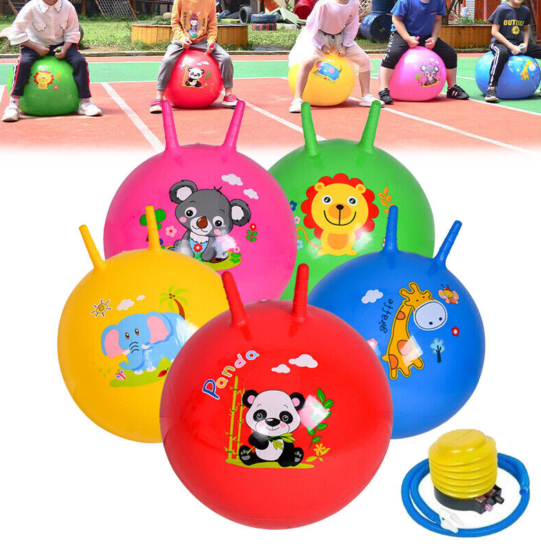 Cute Space Hopper Toy Large Ball Adults Kids Bounce Balls 55cm with Foot Pump UK
