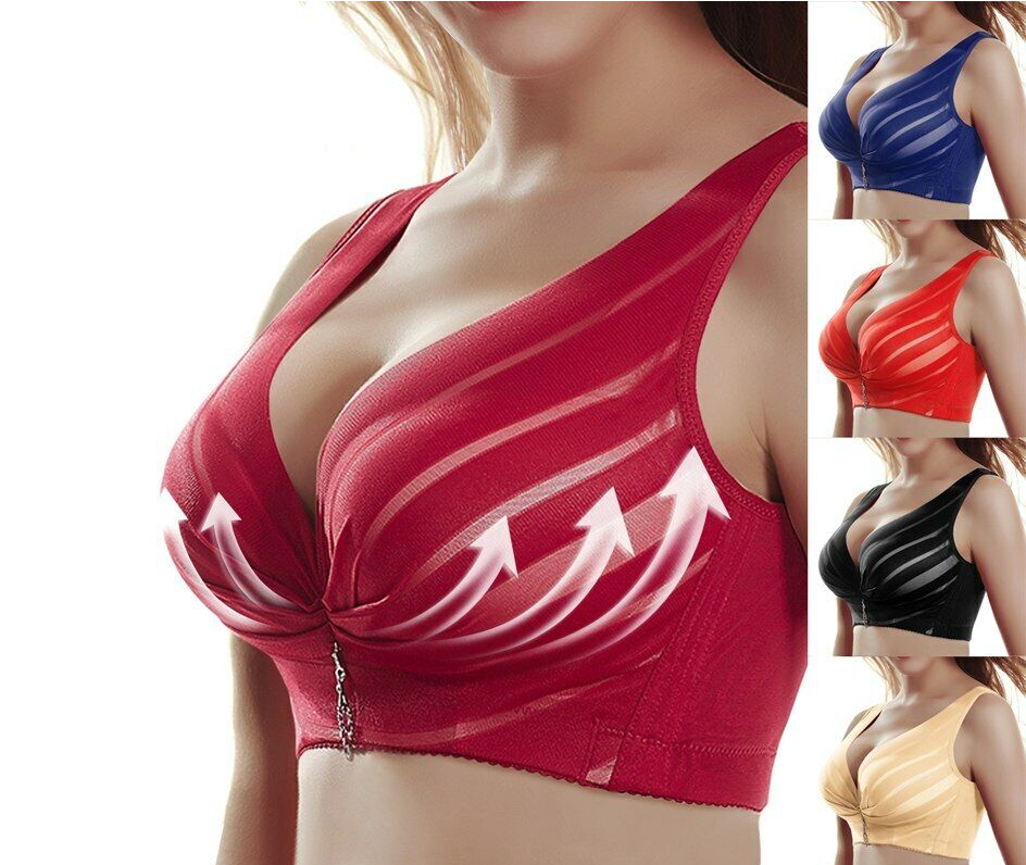 Women Sport Bra Full Cup Sports Push Up Wireless Adjustable Lace Bra B C D Cup